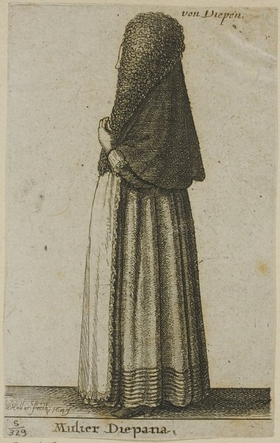 Mujer de Dieppe de Wenceslaus Hollar