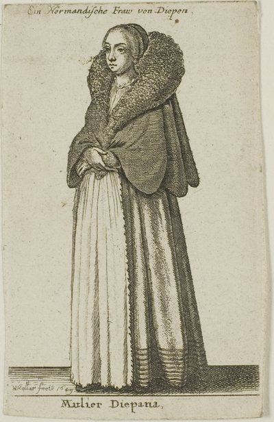 Mujer de Dieppe de Wenceslaus Hollar