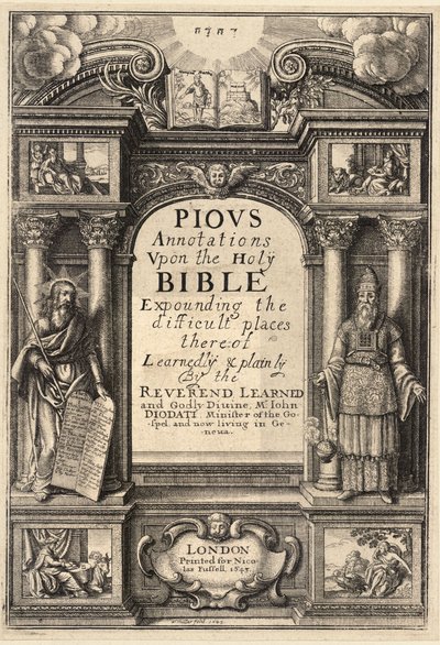 Diodati. Anotaciones piadosas. Estado 1 de Wenceslaus Hollar