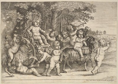 Once niños y tres cabras, 1625-77 de Wenceslaus Hollar