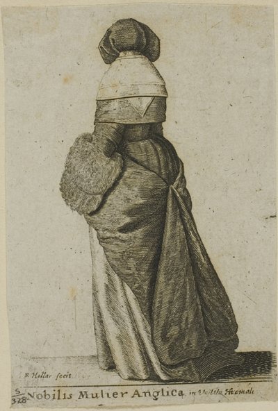 Noble inglesa con ropa de invierno de Wenceslaus Hollar