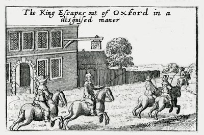 Escape de Carlos I de Oxford disfrazado de Wenceslaus Hollar