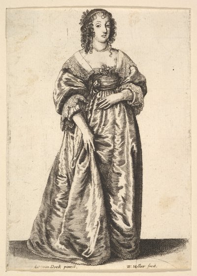 Figura de una Dama de Pie, 1625-77 de Wenceslaus Hollar