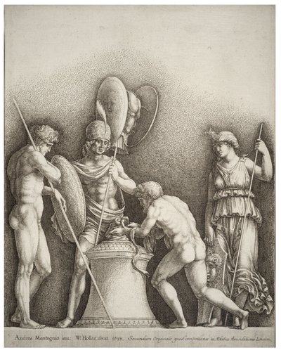Cuatro figuras clásicas, después de Mantegna de Wenceslaus Hollar