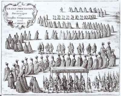 Gran procesión del soberano y los caballeros de la Orden de la Jarretera en Windsor, 1672 de Wenceslaus Hollar