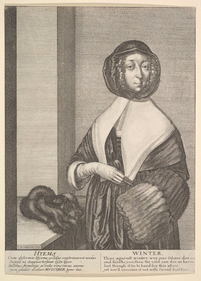 Hyems - Invierno Tres cuartos de longitud estaciones, 1641 de Wenceslaus Hollar