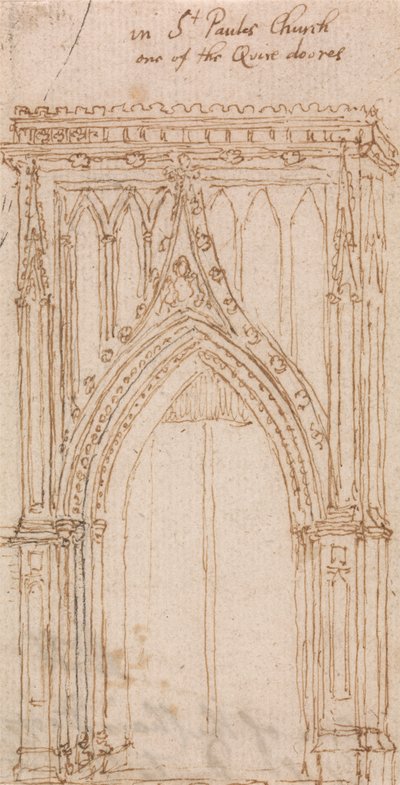En la iglesia de San Pablo, una de las puertas del coro de Wenceslaus Hollar