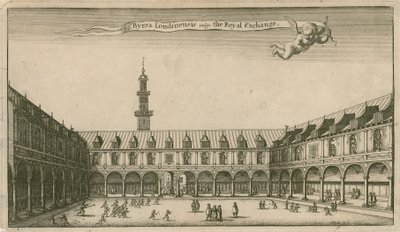 Interior de la Bolsa Real, Londres de Wenceslaus Hollar