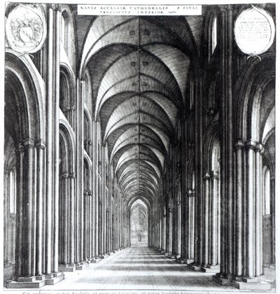 Interior de la nave de San Pablo de Wenceslaus Hollar