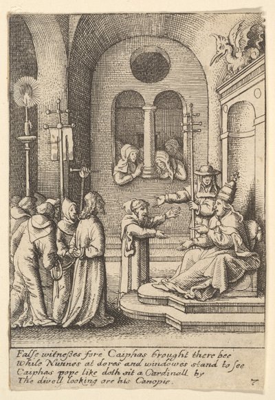 Jesús nuevamente ante Caifás, 1625-77 de Wenceslaus Hollar