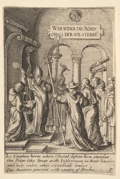 Jesús ante Caifás, 1625-77 de Wenceslaus Hollar
