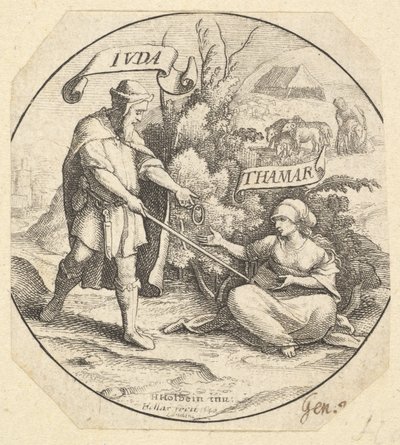Judá y Tamar de Wenceslaus Hollar