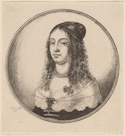 Dama con Cintas en los Rizos de Wenceslaus Hollar