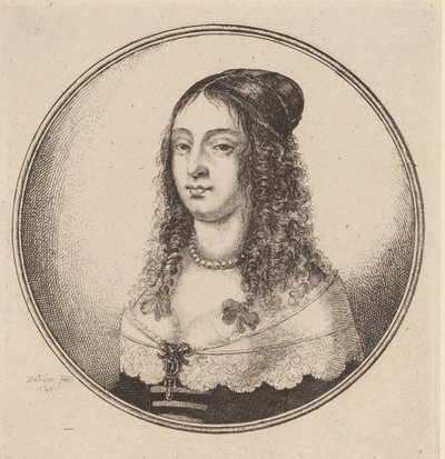 Dama con cintas en rizos de Wenceslaus Hollar