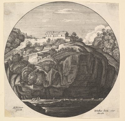 Paisaje con una casa en los acantilados, 1646 de Wenceslaus Hollar