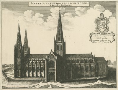 Catedral de Lichfield - Vista Sur de Wenceslaus Hollar