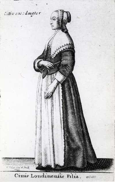 Hija de un ciudadano de Londres, 1643 de Wenceslaus Hollar