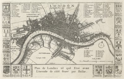 Londres, antes del incendio en 1666 de Wenceslaus Hollar