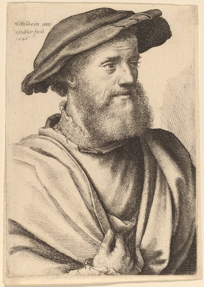 Hombre con Barba Mirando a la Derecha Hans Holbein, 1646 de Wenceslaus Hollar