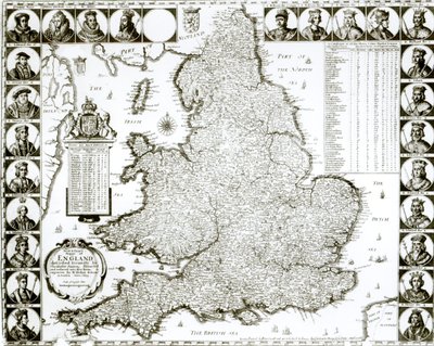 Mapa de Inglaterra y Gales, 1644 de Wenceslaus Hollar