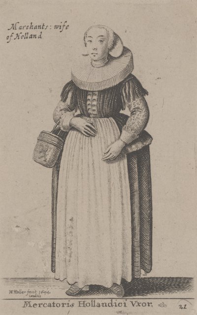 Esposa del Mercader de Holanda (Mercatoris Hollandici Uxor) de Wenceslaus Hollar