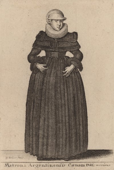 Matrona Argentinensis Caenam Dni Accedens e des Nymphs de Wenceslaus Hollar