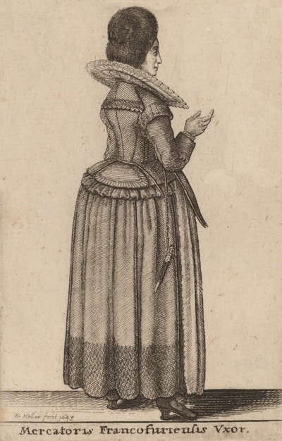 Mercatoris Francofurtensis Vxor, siglo XVII de Wenceslaus Hollar