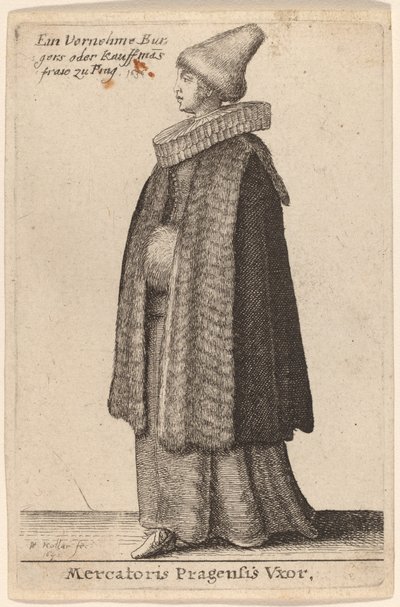 Esposa de Mercatoris Pragensis de Wenceslaus Hollar
