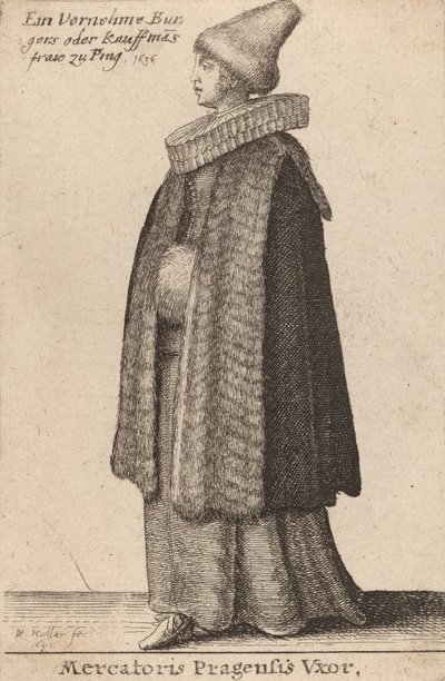 Mercatoris Pragensis Vxor, 1642 de Wenceslaus Hollar