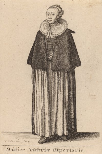 Mujer de Alta Austria, 1643 de Wenceslaus Hollar