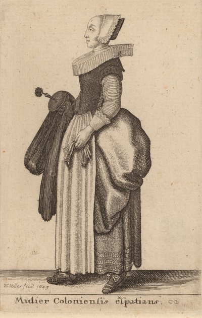 Mulier Coloniensis Exspatians, 1643 de Wenceslaus Hollar
