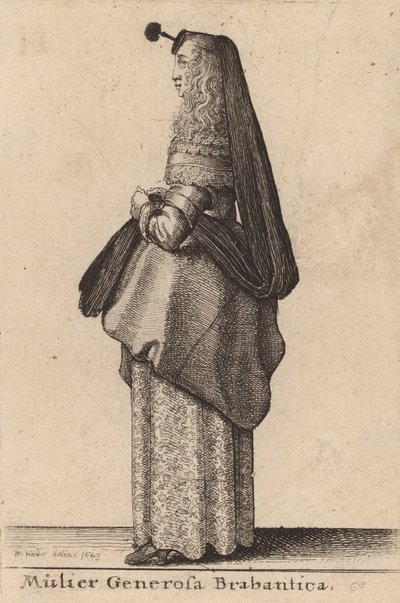 Mujer generosa de Brabante, 1643 de Wenceslaus Hollar