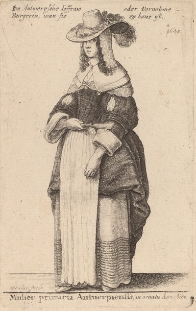Mulier Primaria Antuerpiensis, en Ornatu Domestico de Wenceslaus Hollar