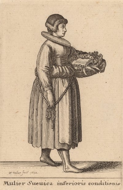 Mujer de baja condición de Suabia, 1642 de Wenceslaus Hollar