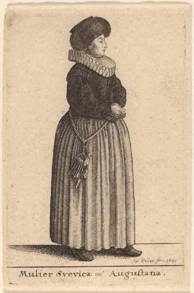 Mujer sueva o augsburgo de Wenceslaus Hollar