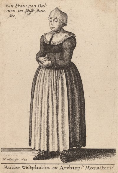 Mulier Westphalica ex Archiep Monasteri, 1643 de Wenceslaus Hollar