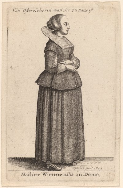 Mujer vienesa en casa de Wenceslaus Hollar
