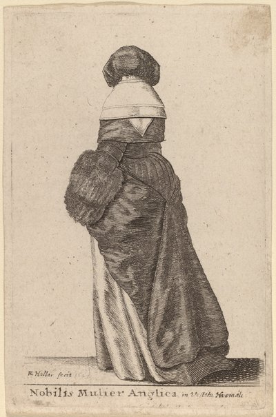Noble mujer inglesa, en vestimenta invernal de Wenceslaus Hollar