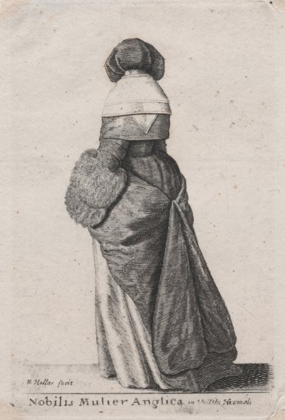 Una mujer inglesa famosa en ropa de invierno de Wenceslaus Hollar