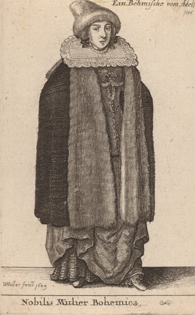 Nobilis Mulier Bohemica, 1649 de Wenceslaus Hollar