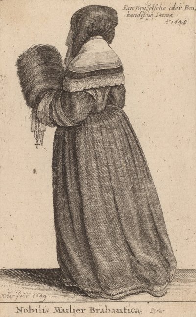 Nobilis Mulier Brabantica, 1649 de Wenceslaus Hollar
