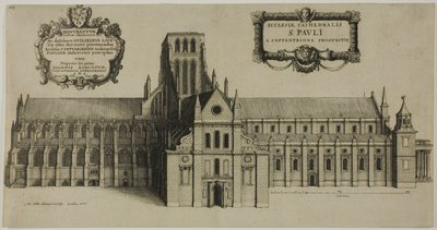 Vieja catedral de San Pablo desde el norte de Wenceslaus Hollar