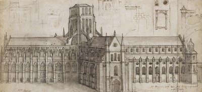 La antigua catedral de San Pablo desde el noreste de Wenceslaus Hollar