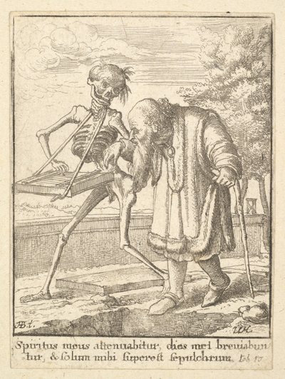 Hombre viejo, de la Danza de la Muerte, 1651 de Wenceslaus Hollar