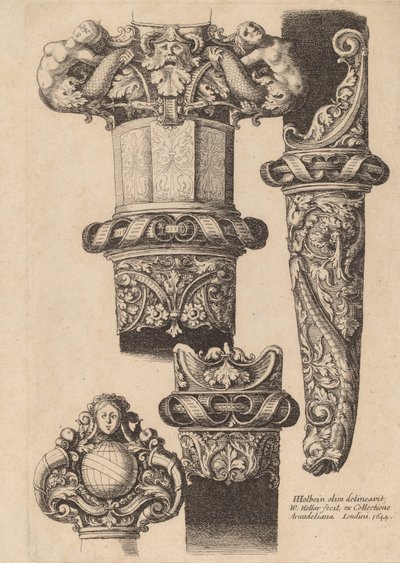 Ornamentación para una daga y vaina de Wenceslaus Hollar