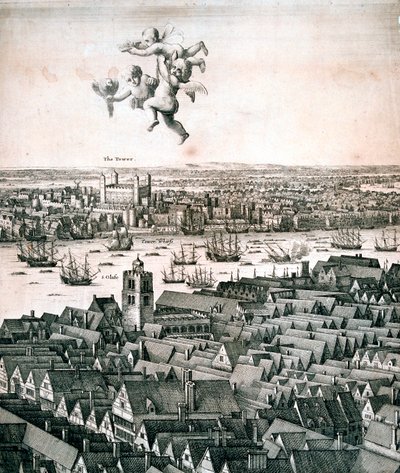 Vista panorámica de Londres, c. 1670 de Wenceslaus Hollar