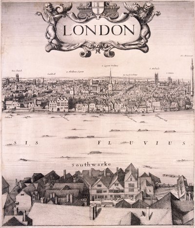 Vista panorámica de Londres, c. 1670 de Wenceslaus Hollar