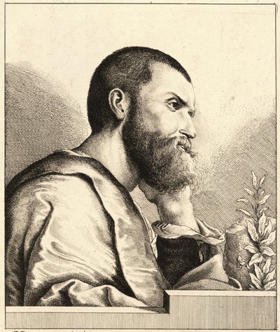 Retrato de Pietro Aretino de joven, c.1650 de Wenceslaus Hollar
