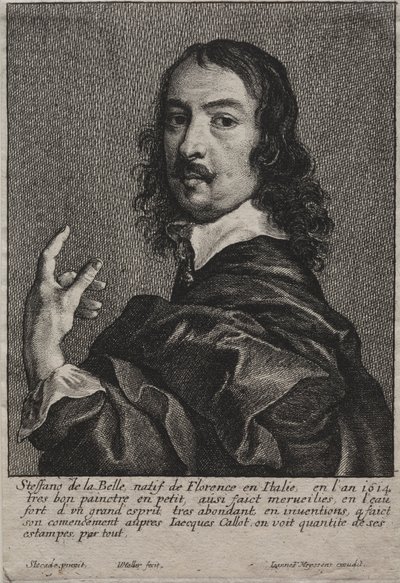 Retrato de Stefano della Bella de Wenceslaus Hollar