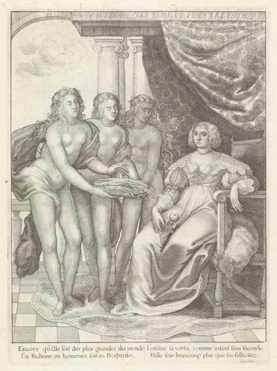 Retrato de Amalia van Solms Historia de la Entrada de la Reina Madre del Rey Cristianísimo en las Provincias Unidas de los Países Bajos. (título de la serie) de Wenceslaus Hollar